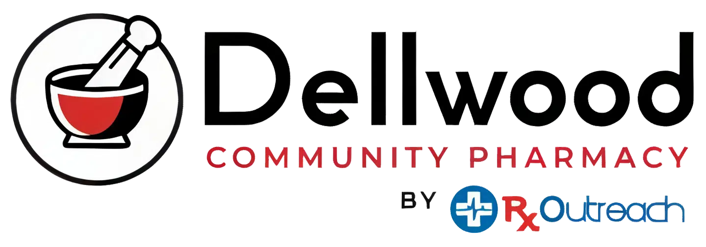 The decorative logo of Dellwood Community Pharmacy by Rx Outreach